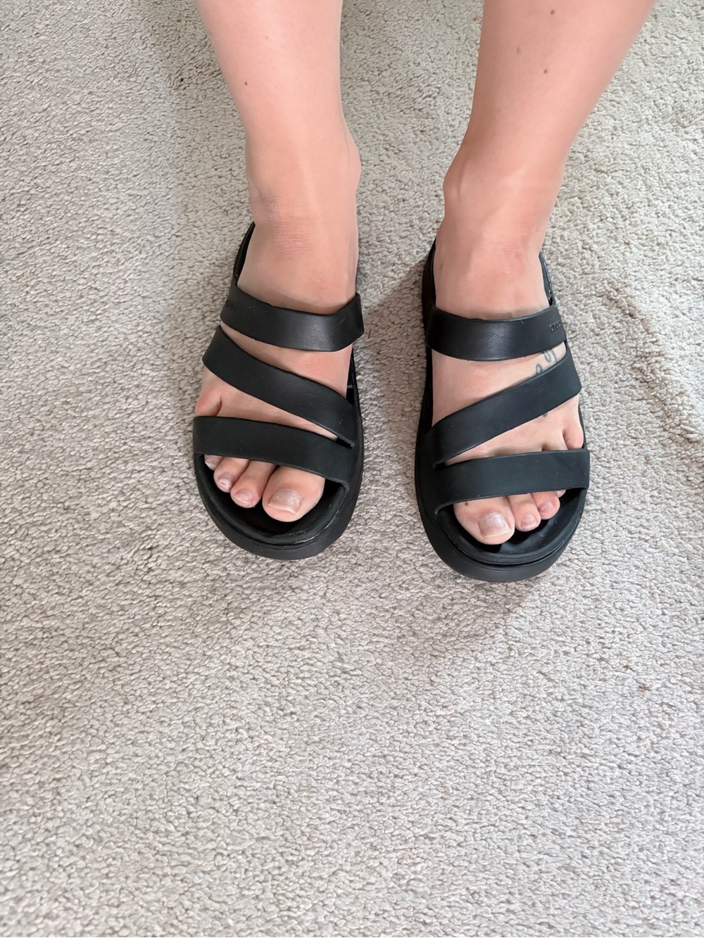 Crocs Women’s Black Strappy Comfort Sandals
